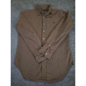 Polo Ralph Lauren Camel Herringbone Button Down Shirt Men's Size Small